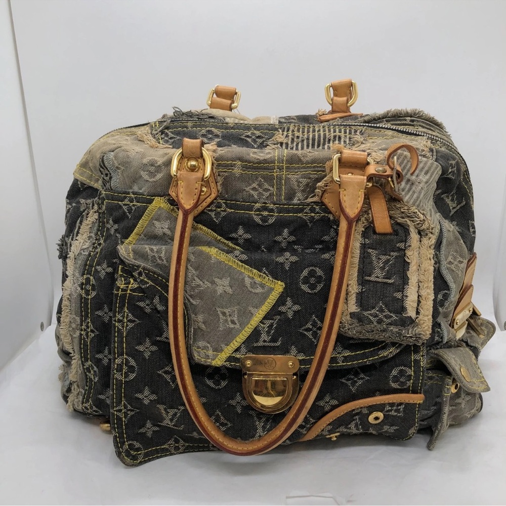 Louis Vuitton monogram patchwork denim bowly shoulder bag